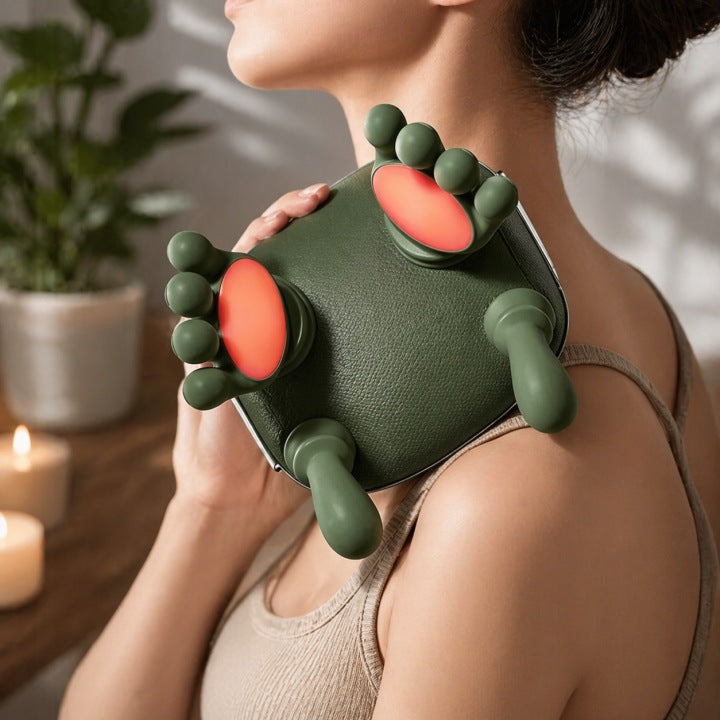 BIONICZNY MASAŻER ŁAPKI 3D DO KARKU SZYI RAMION ŁYDEK PODGRZEWANY MASAŻER